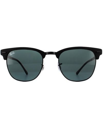 Ray-Ban Round Matte Black Grey Clubmaster Metal Rb3716 Sunglasses
