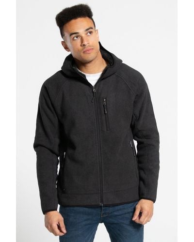 Kensington Eastside Zip-through Hooded Fleece With Sherpa Lining - Black