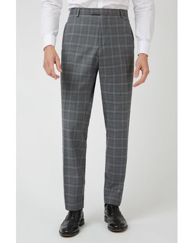Racing Green Check Tailored Trouser - Grey