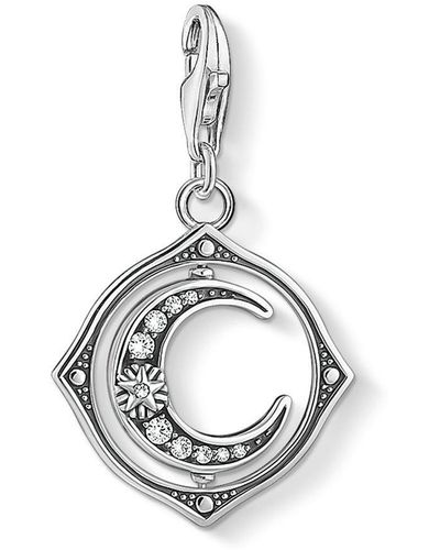 THOMAS SABO Jewellery Crescent Moon Charm Sterling Silver Pendant - 1854-051-14 - Metallic