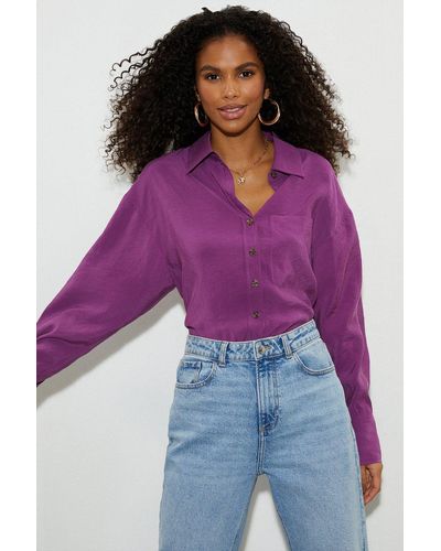 Dorothy Perkins Purple Silky Cupro Shirt