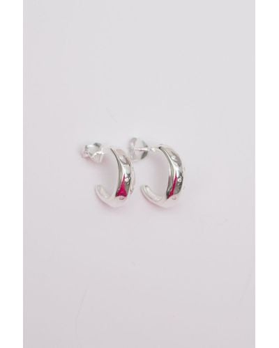 Simply Silver Sterling Silver 925 Multi Stone Hoop Earrings - Pink