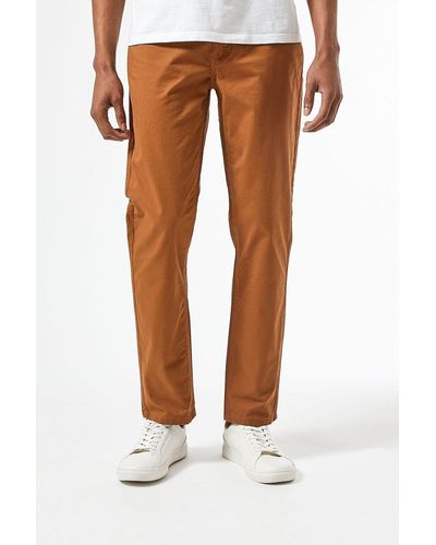 Burton Tan 5 Pocket Twill Trousers - Brown