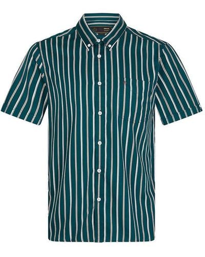 Merc London 'anandale' Bold Stripe Printed Short Sleeve Shirt - Blue