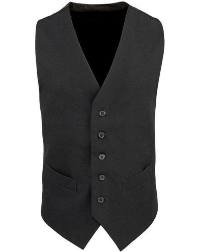 PREMIER Lined Polyester Waistcoat Catering Bar Wear - Black