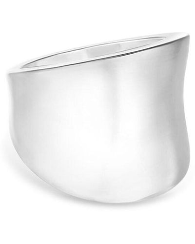 Simply Silver Sterling Silver 925 Chunky Ring - Gift Pouch - White