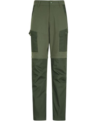 Mountain Warehouse Expedition Hybrid Trousers Stretchy Long Trousers - Green