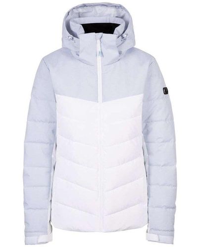 Trespass Flattery Padded Hooded Waterproof Jacket - White