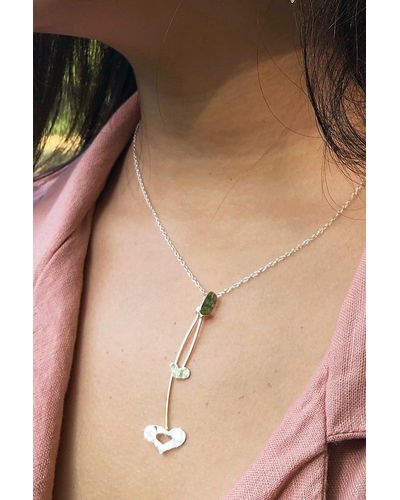 Otis Jaxon London Corazon Sterling Silver Heart Pendant Necklace - Natural