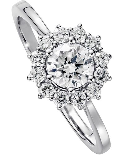 Created Brilliance Lillian White Gold Lab Grown Diamond Cluster Engagement Ring