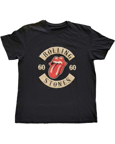 The Rolling Stones Sixty Biker Suede T-shirt - Black