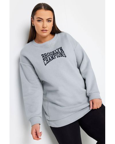 Yours Slogan Sweatshirt - Grey