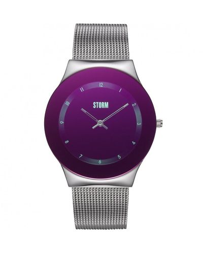 Storm Kerina Silver Purple Stainless Steel Fashion Watch - 47497/s/p