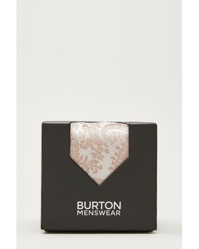 Burton Champagne Paisley Tie And Cuff Links Gift Box - Black