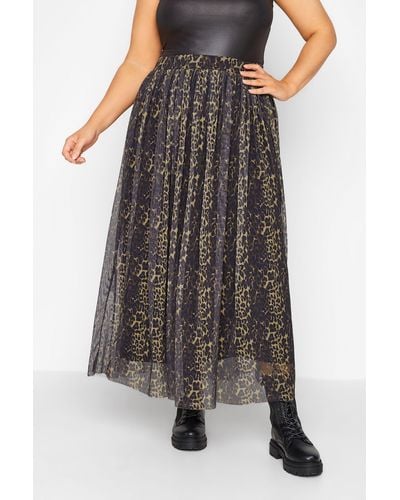 Yours Leopard Print Maxi Skirt - Brown