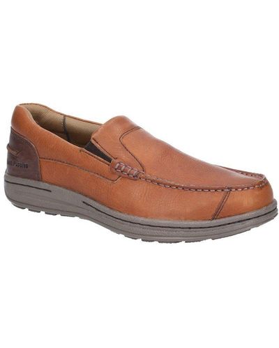 Hush Puppies 'murphy Victory' Leather Slip On Shoes - Brown