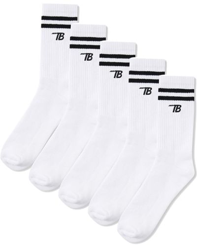 Threadbare 'luke' 5 Pack Sports Socks - White