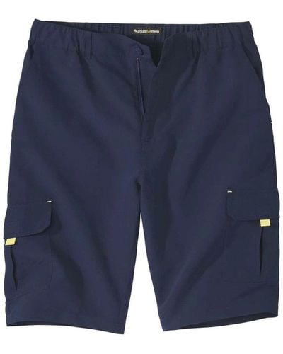 Atlas For Men Microfibre Cargo Shorts - Blue