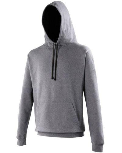 Awdis Varsity Hooded Sweatshirt Hoodie - Grey