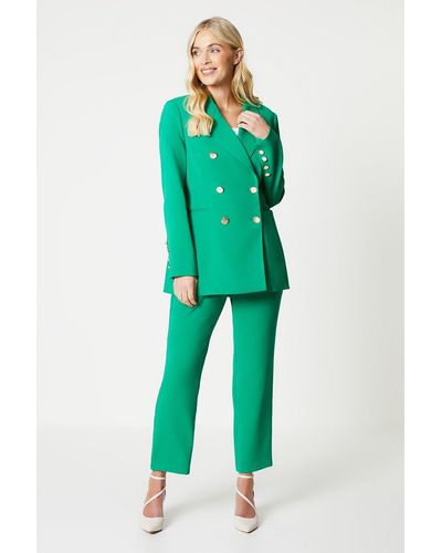 Wallis Petite Premium Ring Detail Tailored Trouser - Green