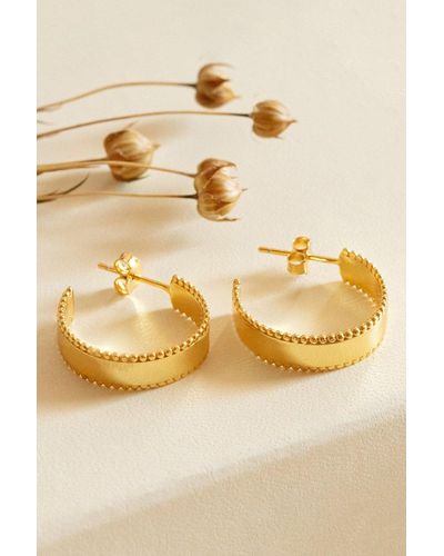 MUCHV Gold Thick Bobble Hoop Earrings - Natural