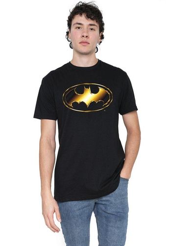 Dc Comics Batman Chrome Logo T-shirt - Black
