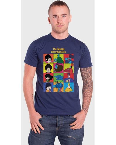 Beatles Yellow Submarine Characters T Shirt - Blue