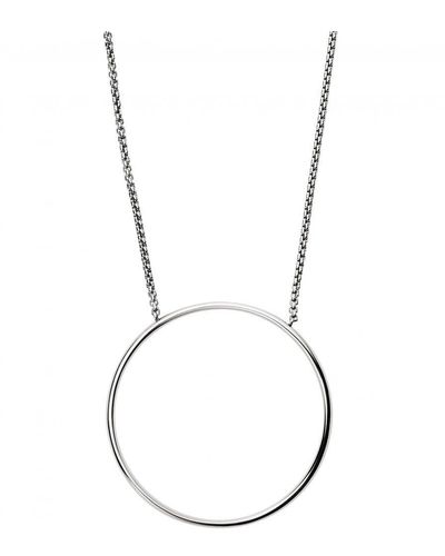 Skagen 'circle Pendant' Stainless Steel Necklace - Skj1122040 - White