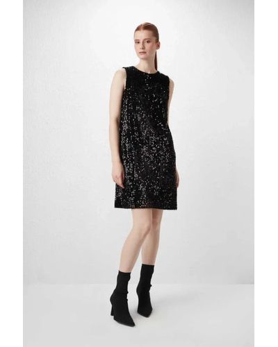 GUSTO Sequinned Classic Dress - Black