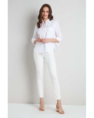 Wallis White Stud Side Seam Skinny Jeans