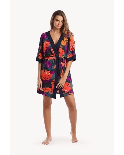 Lisca 'tenerife' Front Tie Kaftan Cover Up - Red