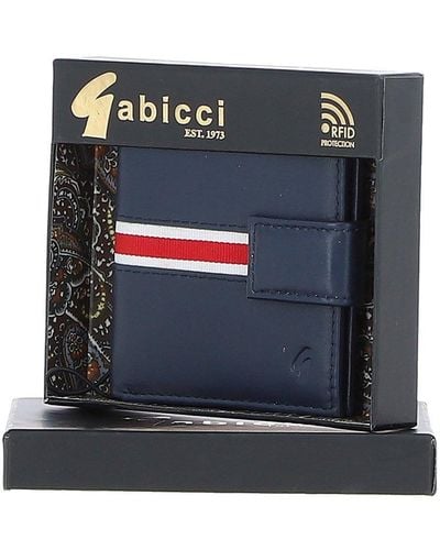Gabicci '121' Small Real Leather 6 Card Bifold Wallet - Blue