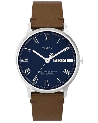 Timex Waterbury Classic Stainless Steel Classic Analogue Watch - Tw2w14900 - Blue