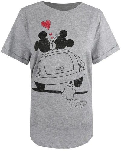 Disney Mickey & Minnie Mouse Hearts Heather T-shirt - Grey