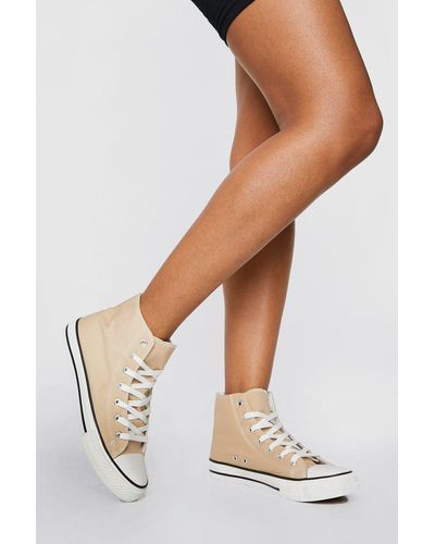 Boohoo Canvas High Top Trainers - White