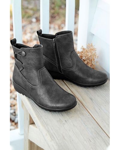 Cotton Traders Flexisole Elasticated Back Boots - Black