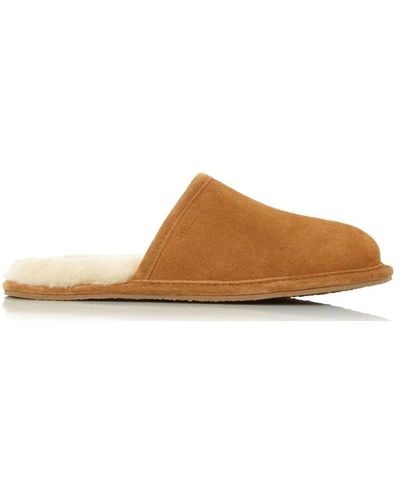 Dune 'frosty' Suede Slippers - Brown