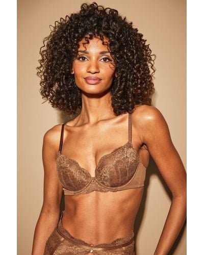 Ann Summers Sexy Lace Planet Padded Plunge Bra - Brown