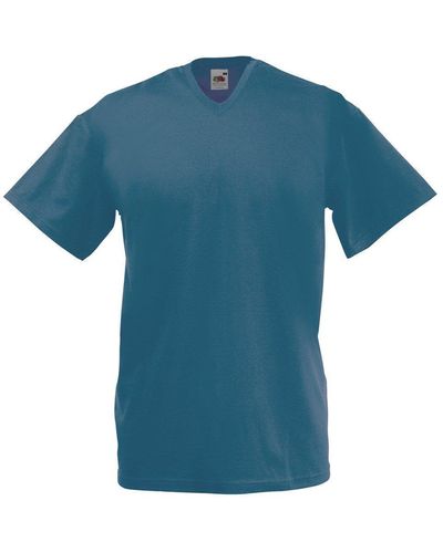 Fruit Of The Loom Valueweight V-neck, Short Sleeve T-shirt - Blue