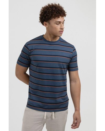Larsson & Co Dark Blue, Orange & Navy Striped T-shirt