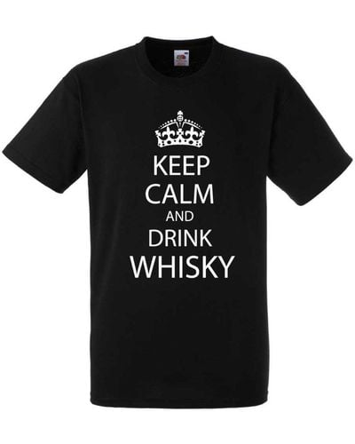 60 SECOND MAKEOVER Keep Calm And Drink Whisky Tshirt - Black