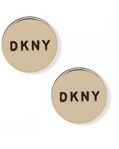 DKNY Logo Earrings - 60566210-887 - Metallic