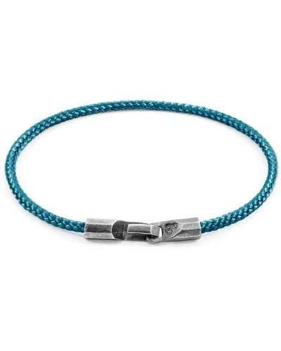 Anchor and Crew Talbot Silver And Rope Bracelet - Blue