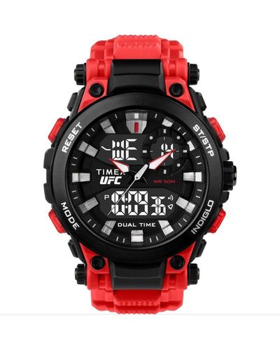 Timex Impact Plastic/resin Classic Combination Quartz Watch Tw5m53000 - Red