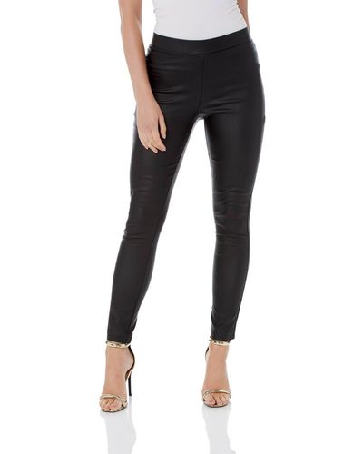Roman Faux Leather Pull On Stretch Trousers - Black