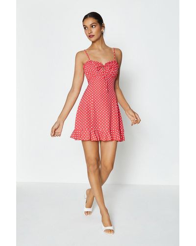 Coast Spot Keyhole Summer Dress - Red