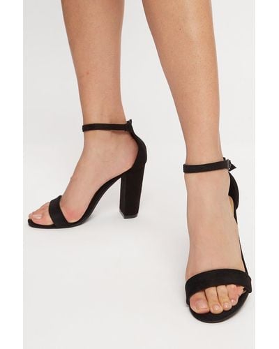Faith : Eliza Cone Heel Single Strap Sandal - Black