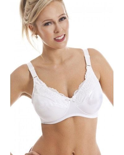 CAMILLE Non Wired Full Cup Support Mastectomy Bra - White