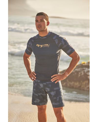 Animal Brett Board Shorts Print Block Design Recycled Summer Short Trousers - Grey