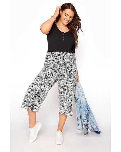 Yours Tie Waist Culottes - Grey